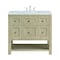 James Martin Vanities 36'' Single Vanity, Whitewashed Oak w/ 3 CM Carrara White Marble Top 330-V36-WWO-3CAR - alternate 1